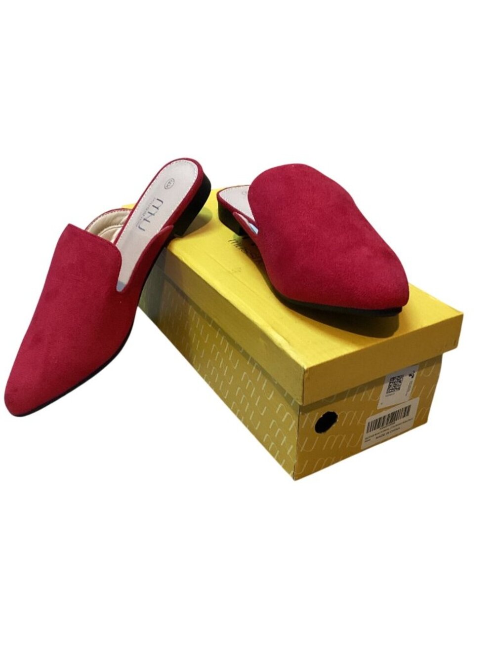 Musshoe Women's Red Velvet Faux Dress Flats Size 6M New In Box NEW